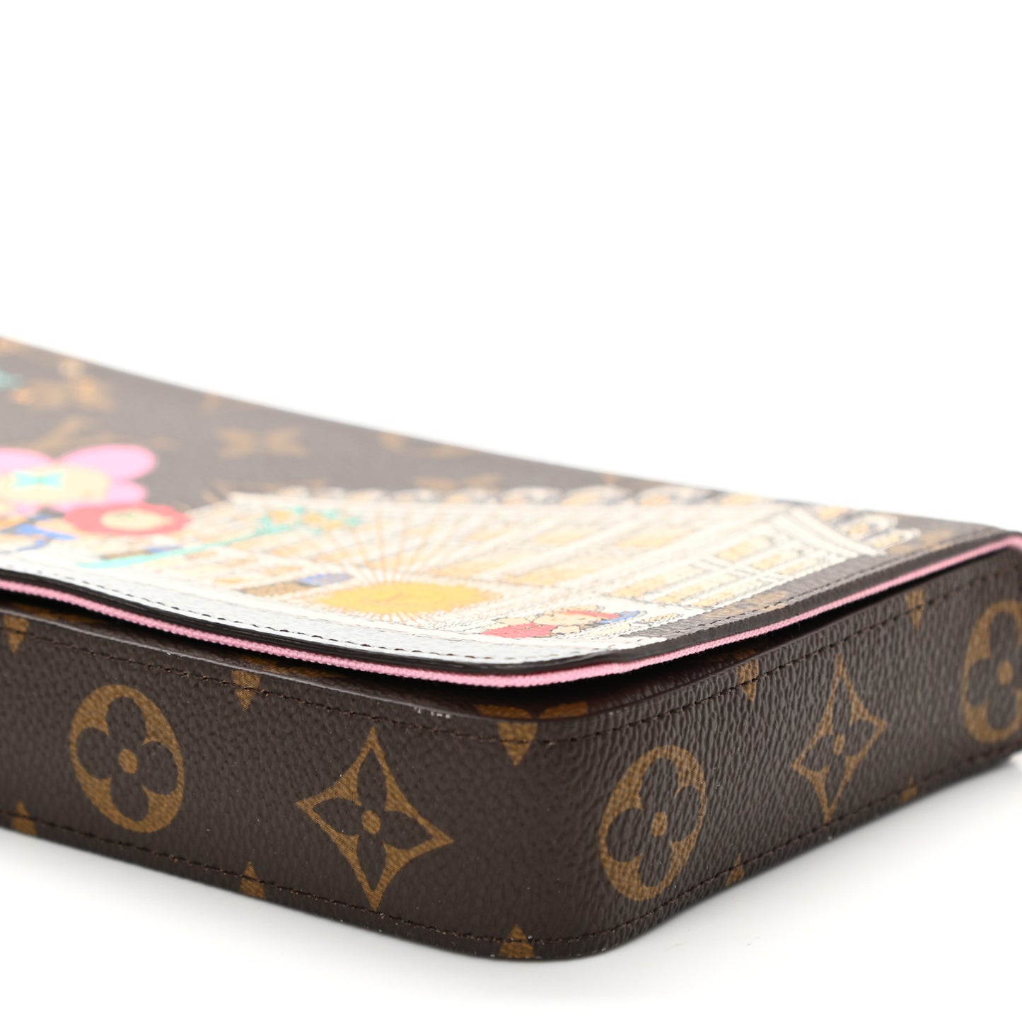 Monogram 2022 Christmas Animation Paris Pochette Felicie Chain Wallet Pink