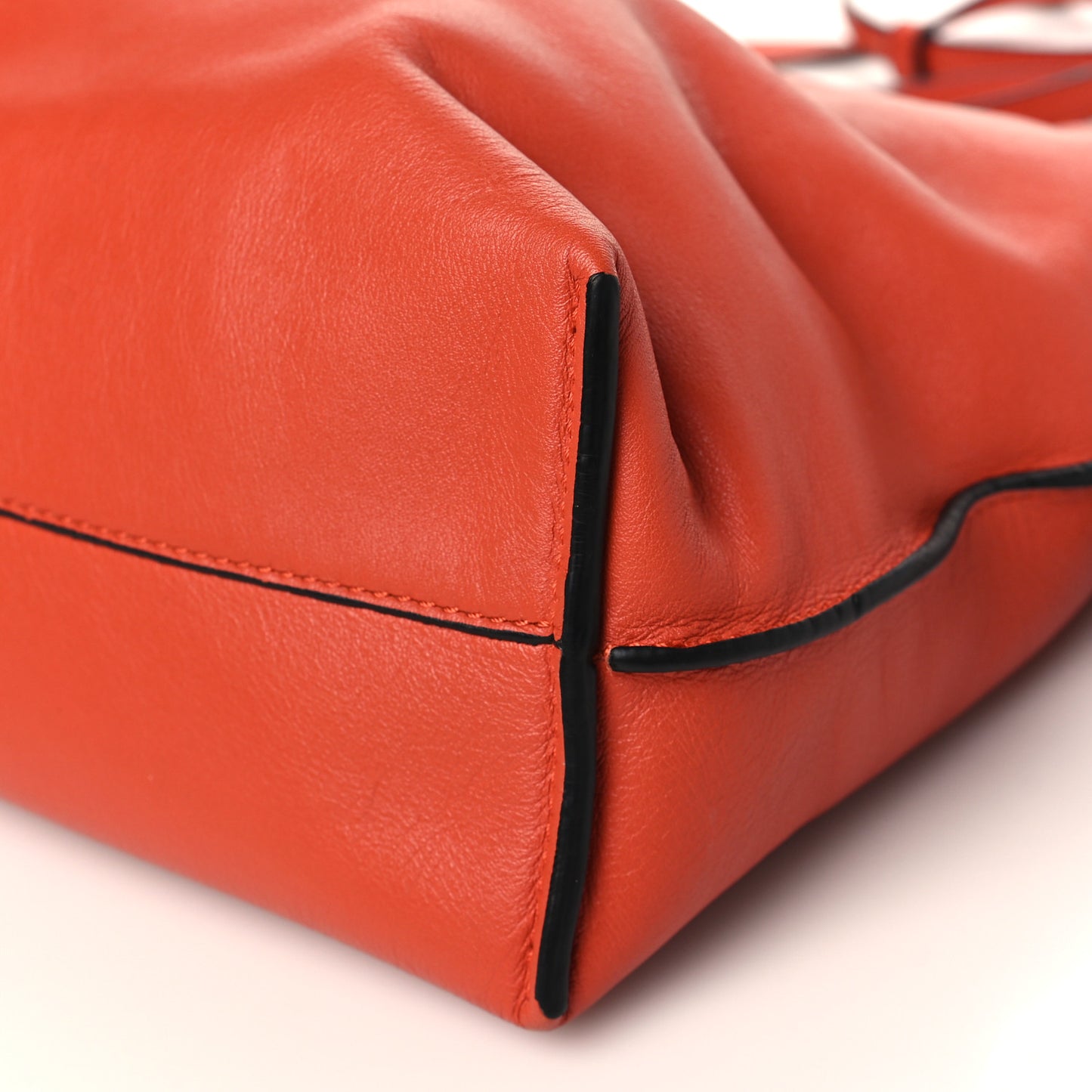 Calfskin Flamenco Knot Clutch Vermillion