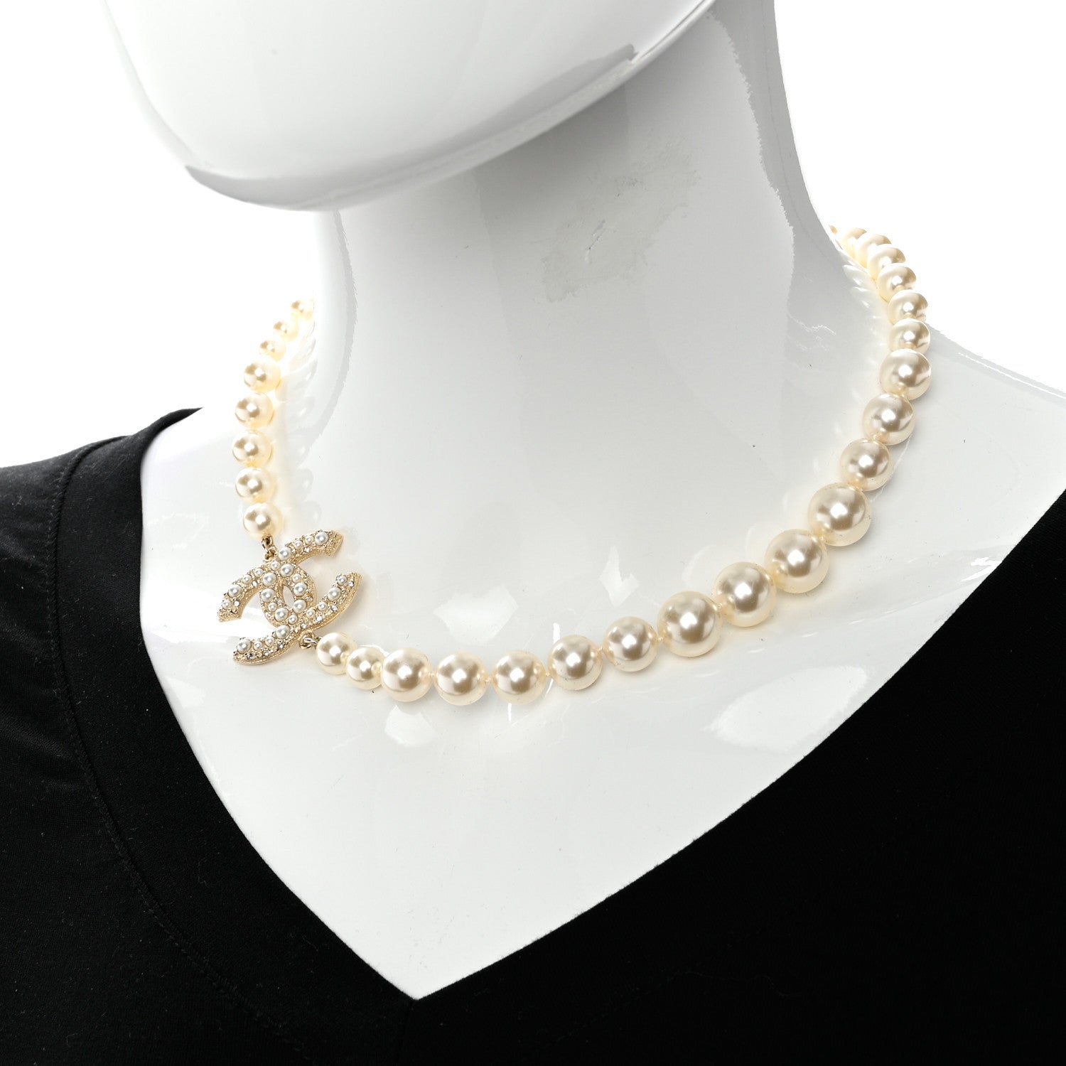 Chanel Pearl CC 100th Anniversary Necklace Light Gold 1 of 5