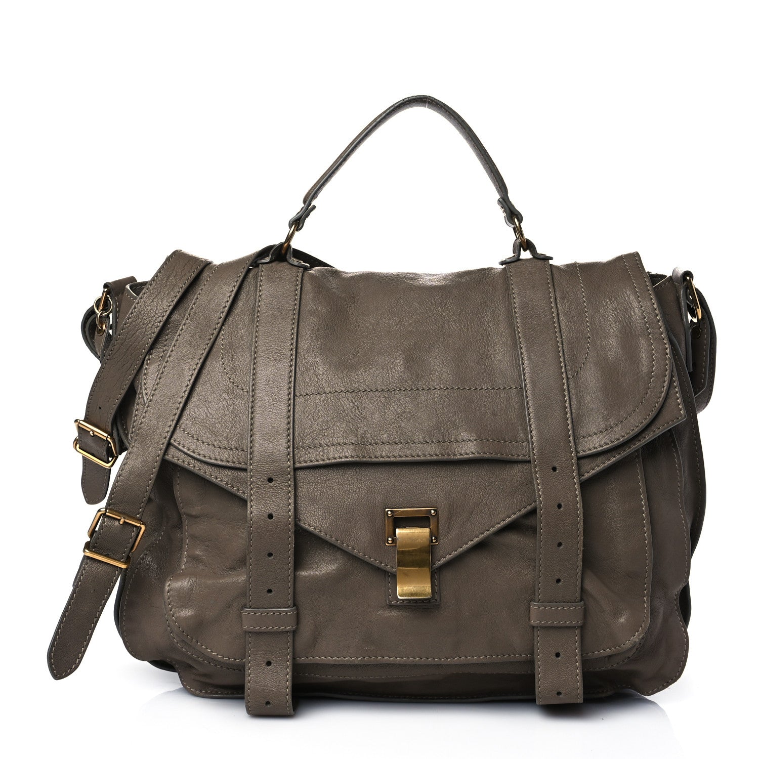 Proenza Schouler Lambskin Large PS1 Satchel Smoke 1 of 11