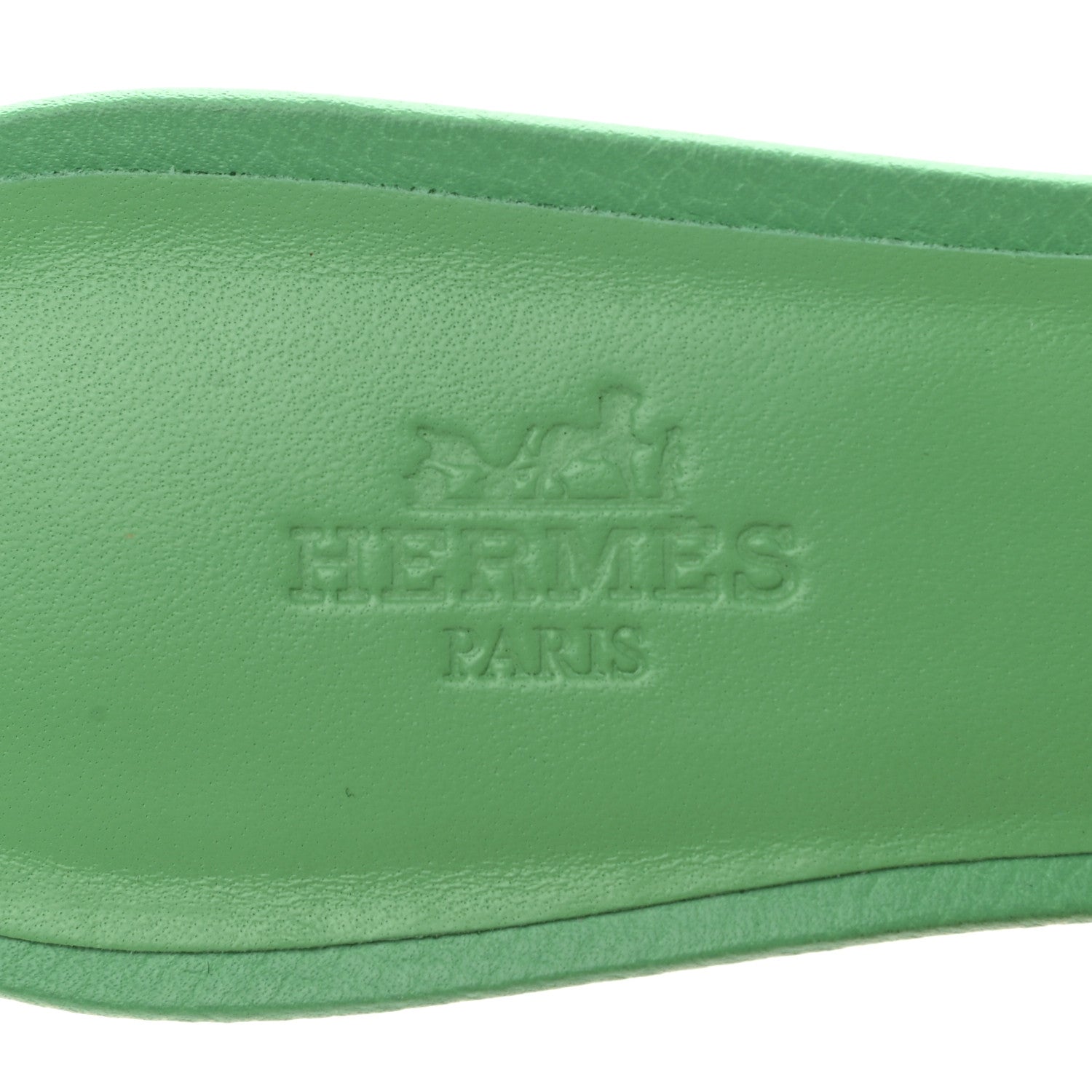 Hermes Epsom Oasis Sandals 37.5 Vert Pomme 7 of 9
