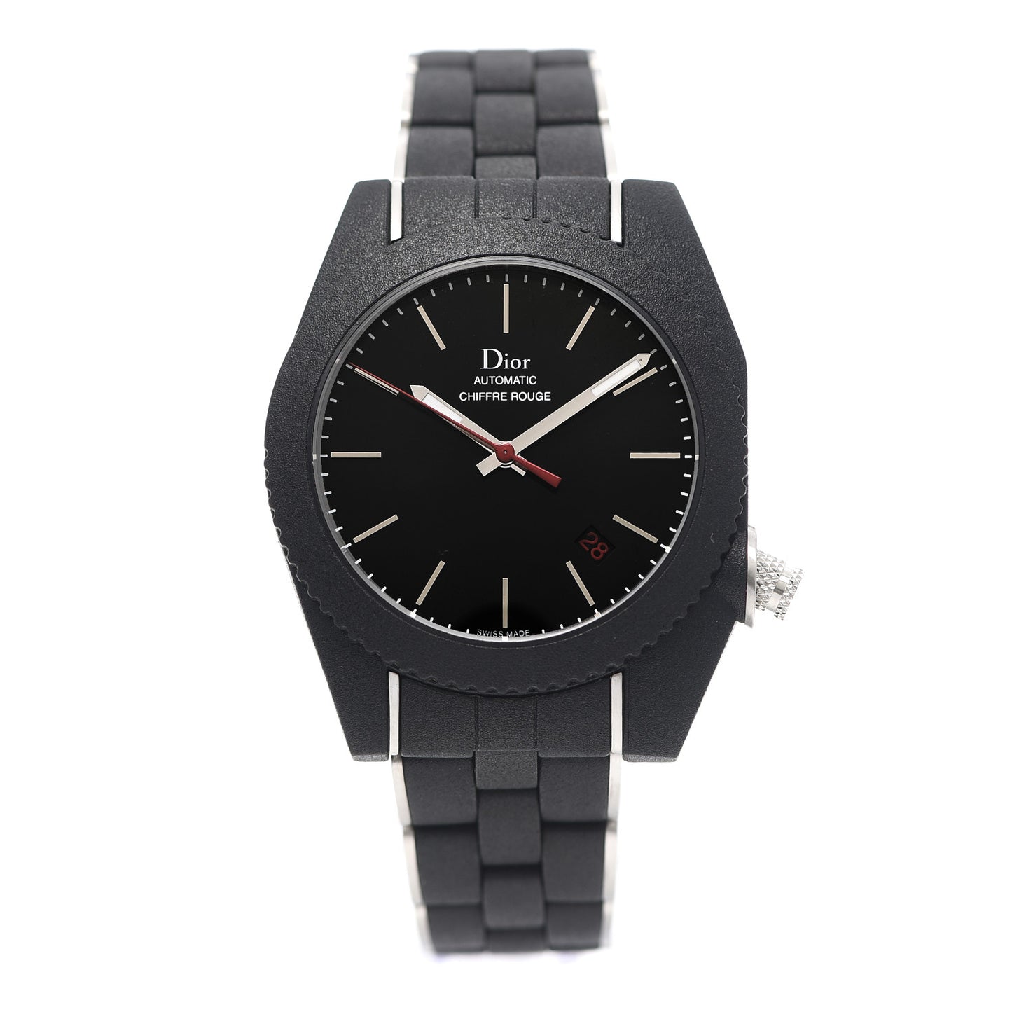 Stainless Steel Rubber 39mm Chiffre Rouge Automatic Watch Black