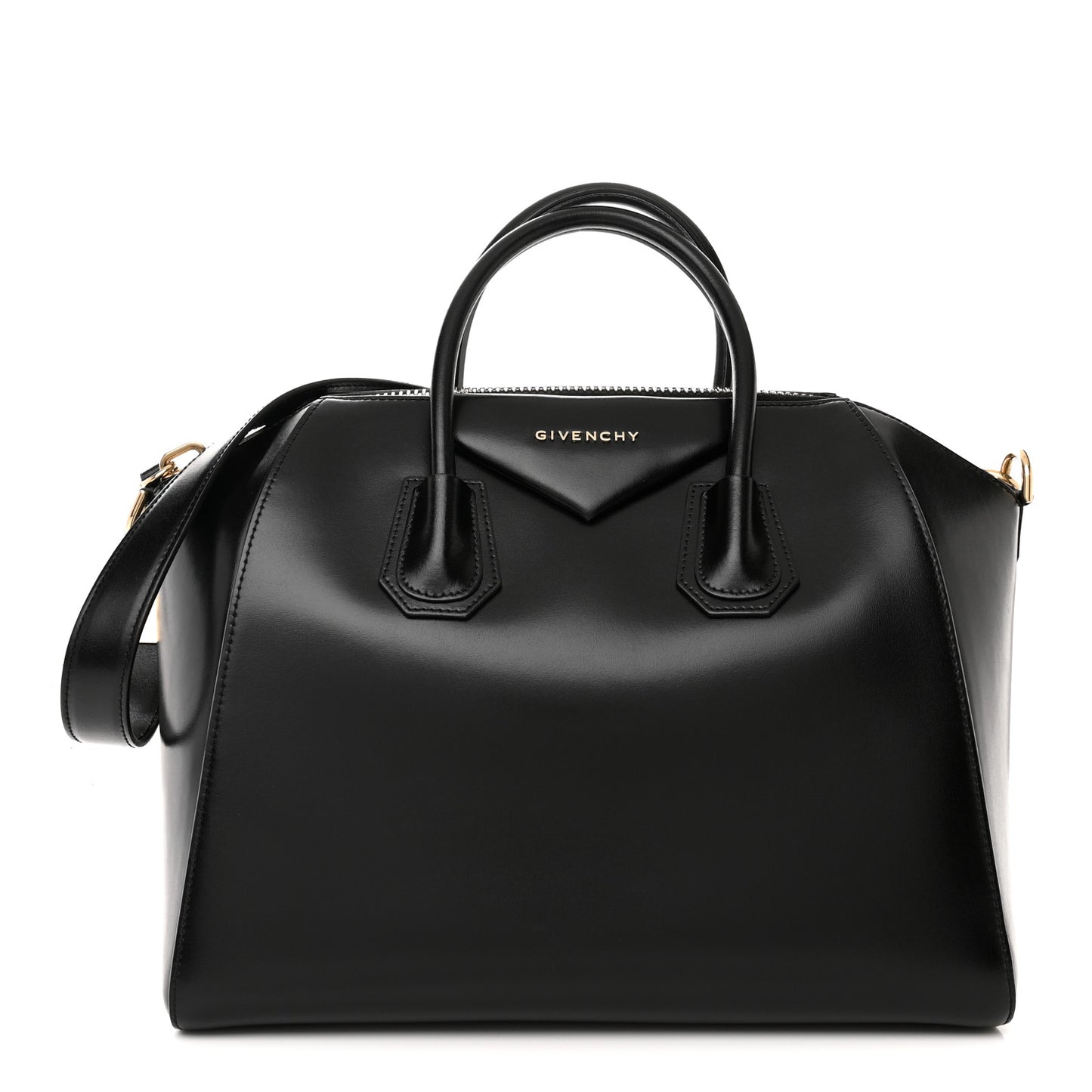 Shiny Lord Calfskin Medium Antigona Black