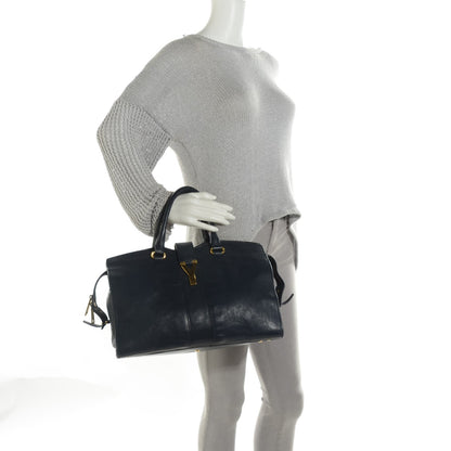 Saint Laurent Sheepskin Medium Cabas Chyc Navy 2 of 7