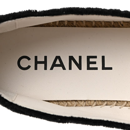 Chanel Cotton Lambskin CC Espadrilles 39 Black White 6 of 9