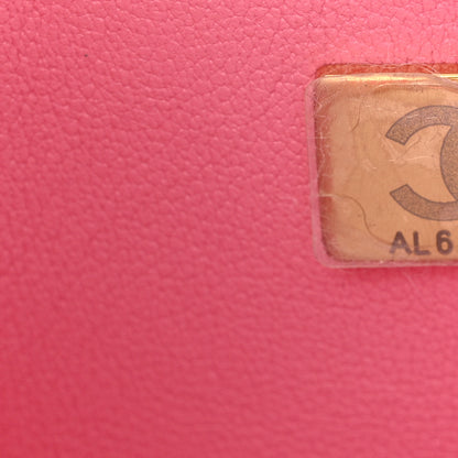 Chanel Lambskin Quilted Bi-Color Mini Top Handle Rectangular Flap Rose 7 of 11