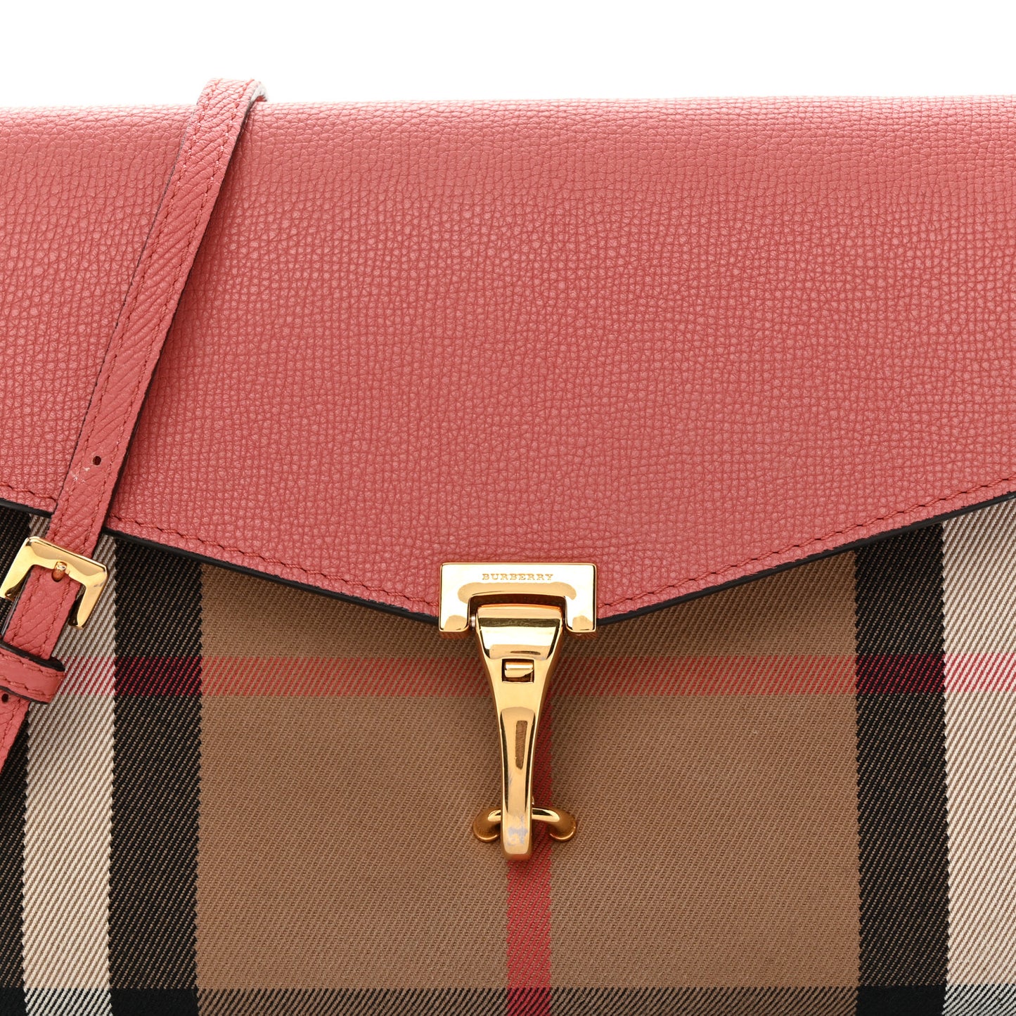 Derby Calfskin House Check Small Macken Crossbody Bag Copper Pink