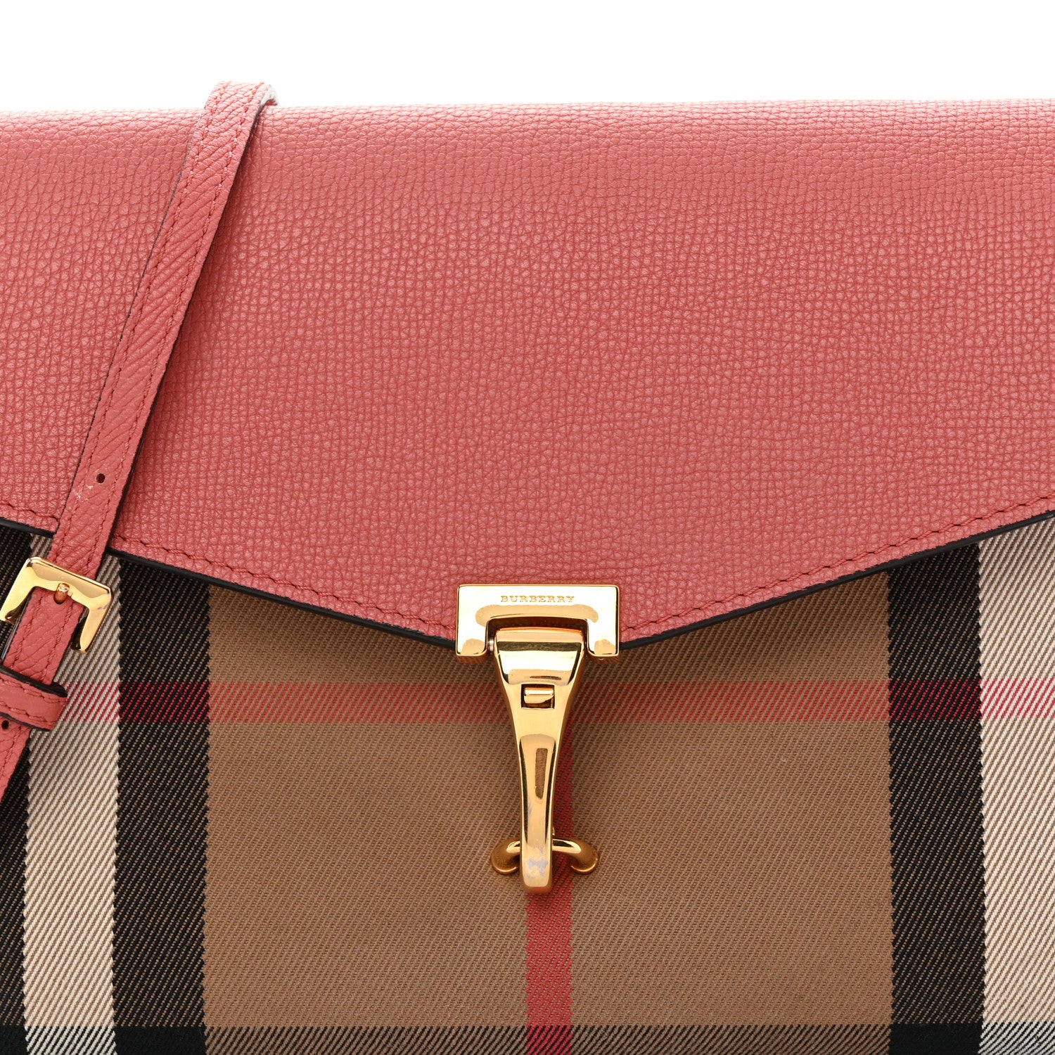 Burberry Derby Calfskin House Check Small Macken Crossbody Bag Copper Pink 9 of 15