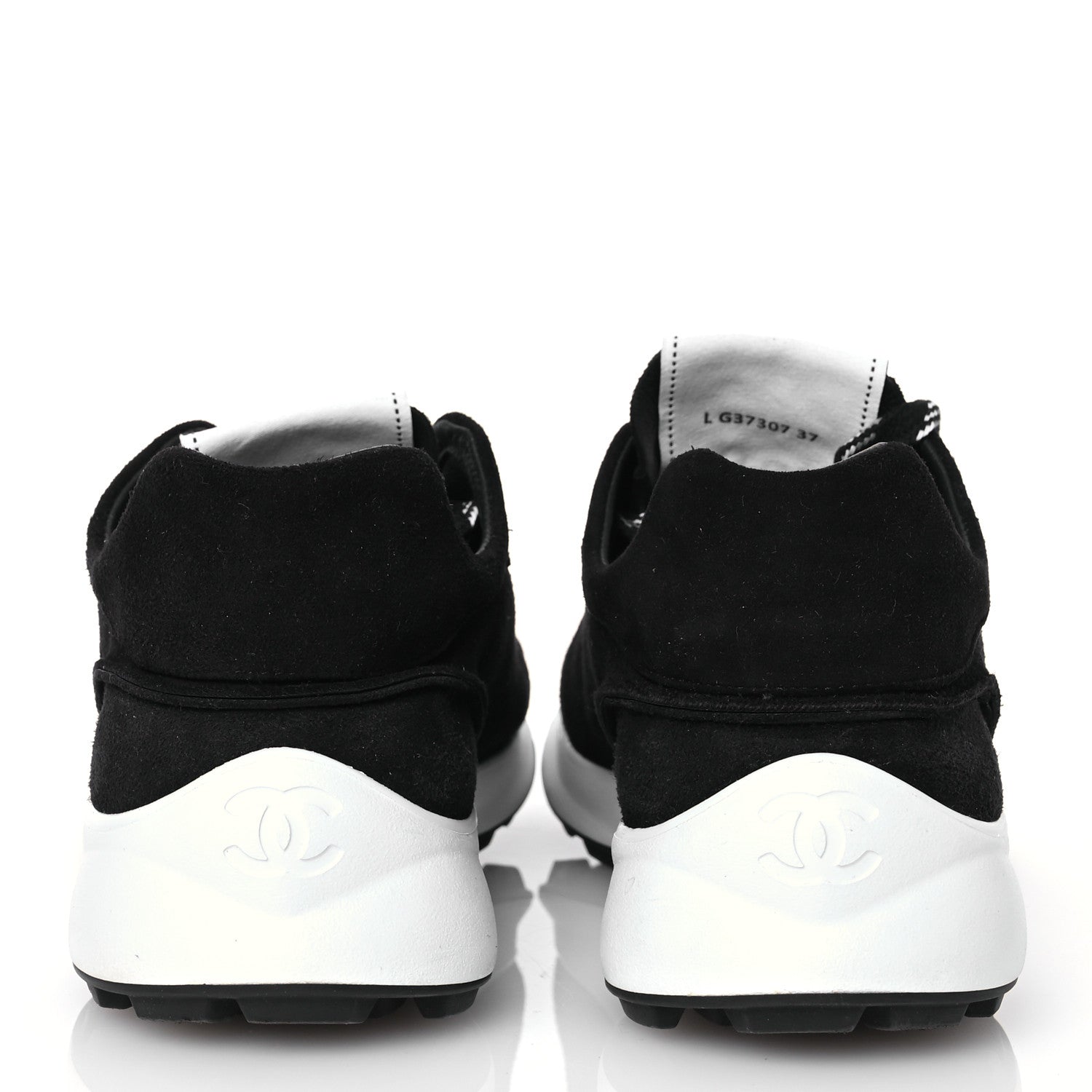 Chanel Suede Goatskin CC Sneakers 37 Black 5 of 13
