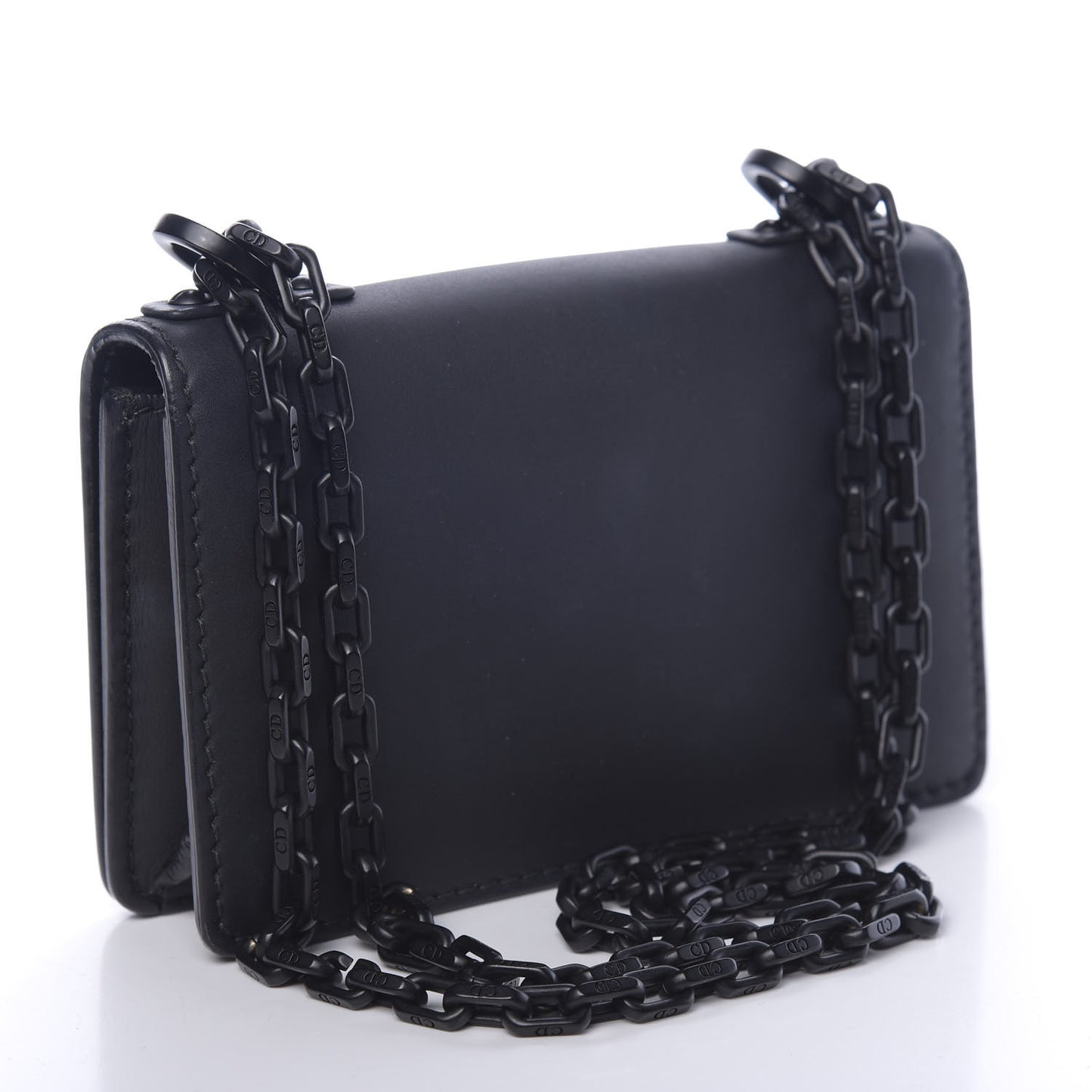 Ultra Matte Calfskin Mini J'Adior Chain Flap Bag Black
