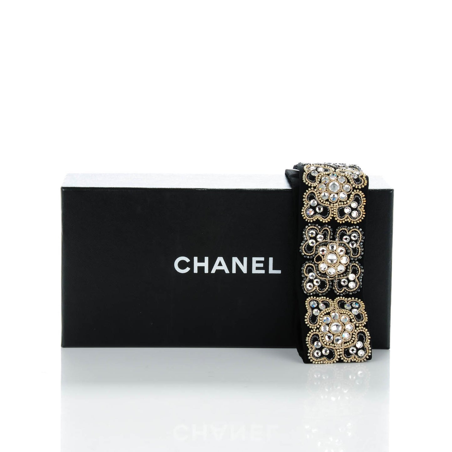 Crystal Embellished Sash Belt Black