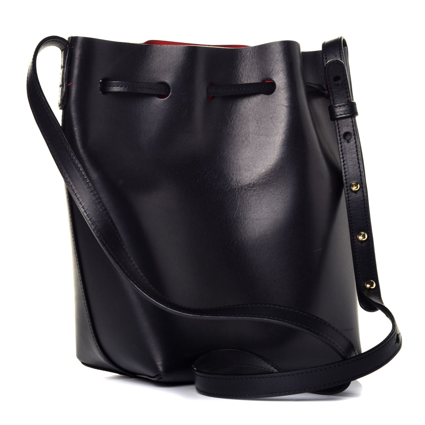 Calfskin Mini Bucket Bag Black Flamma