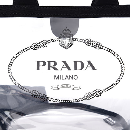 Prada Plexiglass Canapa Small Shopper Tote Black 10 of 10