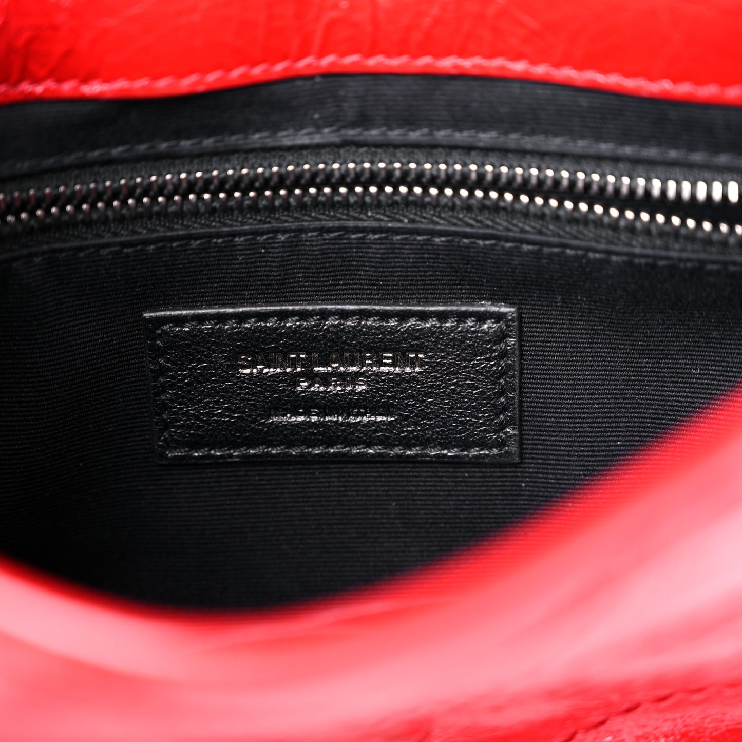 Crinkled Calfskin Matelasse Monogram Niki Chain Wallet Red