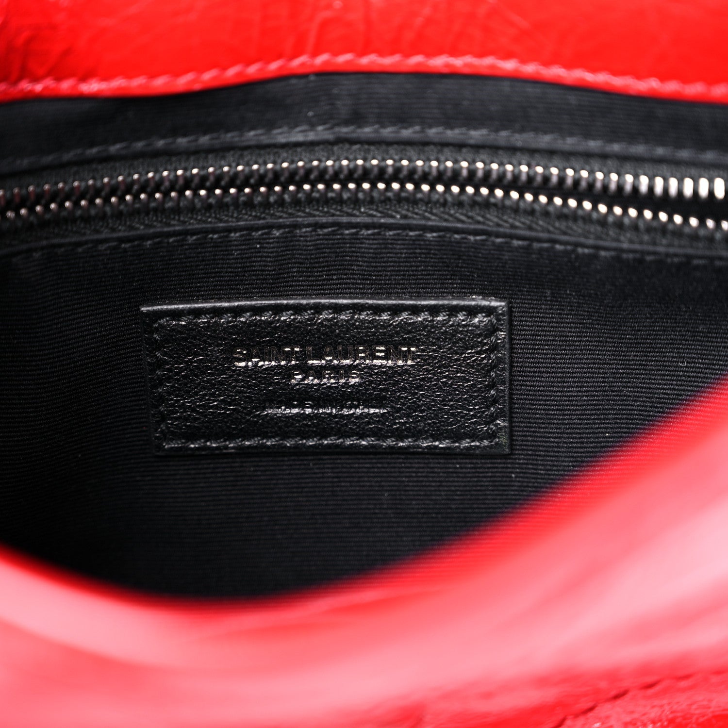Saint Laurent Crinkled Calfskin Matelasse Monogram Niki Chain Wallet Red 6 of 9