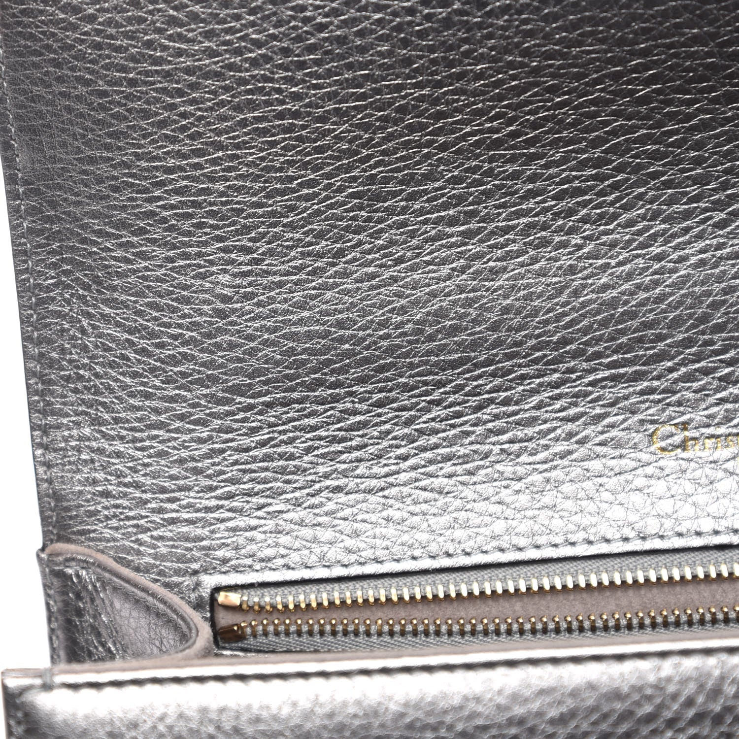 Christian Dior Metallic Grained Calfskin Medium Diorama Flap Bag Silver 11 of 13
