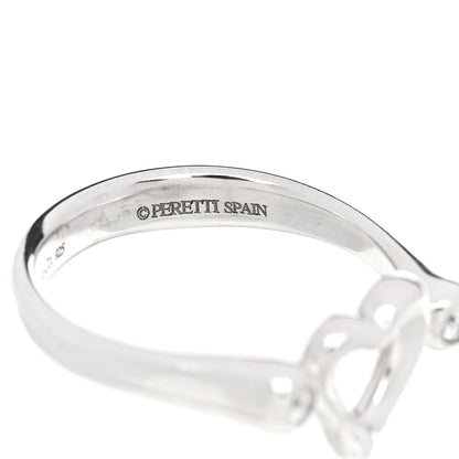 Tiffany Sterling Silver Diamond Elsa Peretti Open Heart Ring 57 8 5 of 5