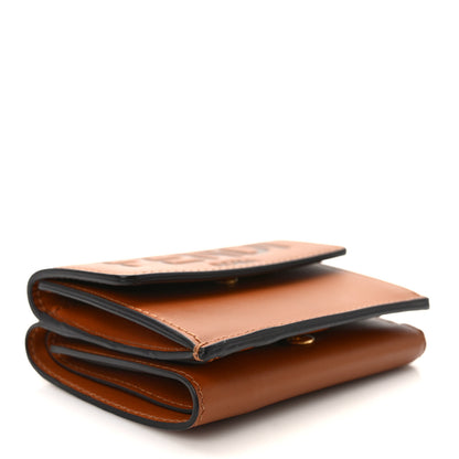Fendi Vitello King Logo Embossed Micro Tri-Fold Wallet Cuoio 4 of 8