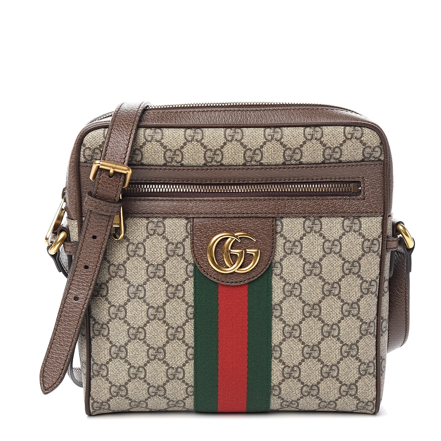 GG Supreme Monogram Web Small Ophidia Messenger Bag Brown