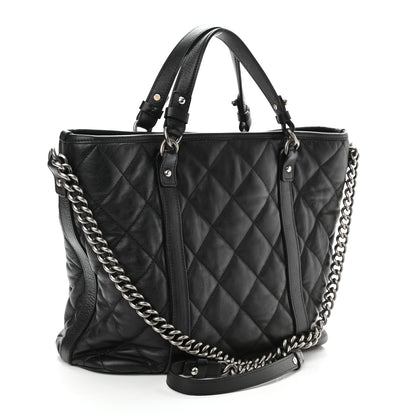 Chanel Calfskin Quilted Small Casual Riviera Tote Black 3 of 10