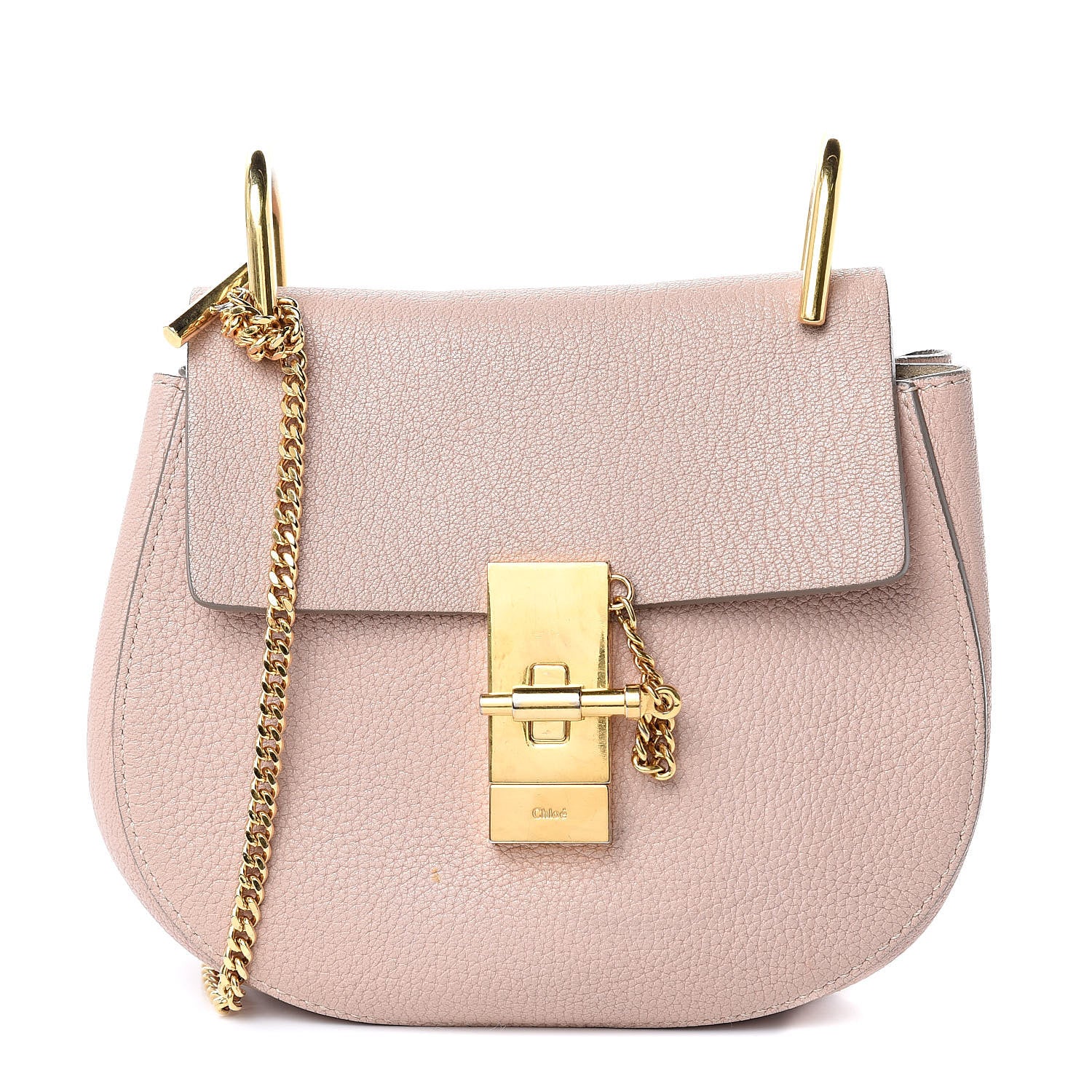 Chloe Grained Lambskin Mini Drew Shoulder Bag Cement Pink 1 of 14