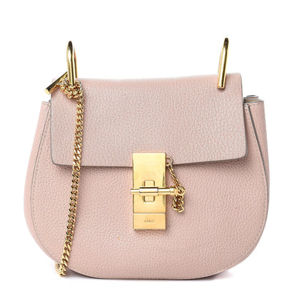 Chloe Grained Lambskin Mini Drew Shoulder Bag Cement Pink 1 of 14