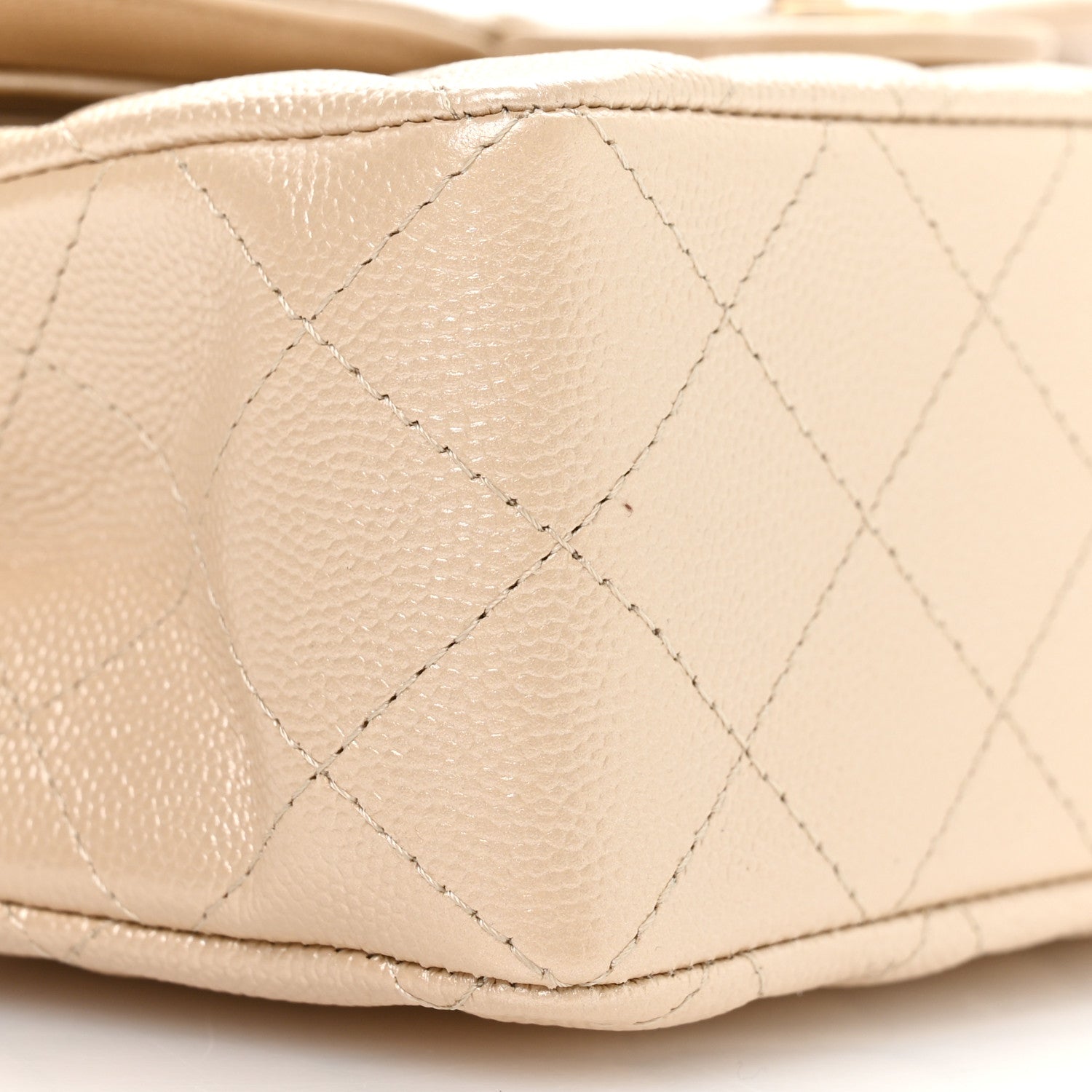 Chanel Metallic Caviar Quilted Small Double Flap Beige 16 of 21