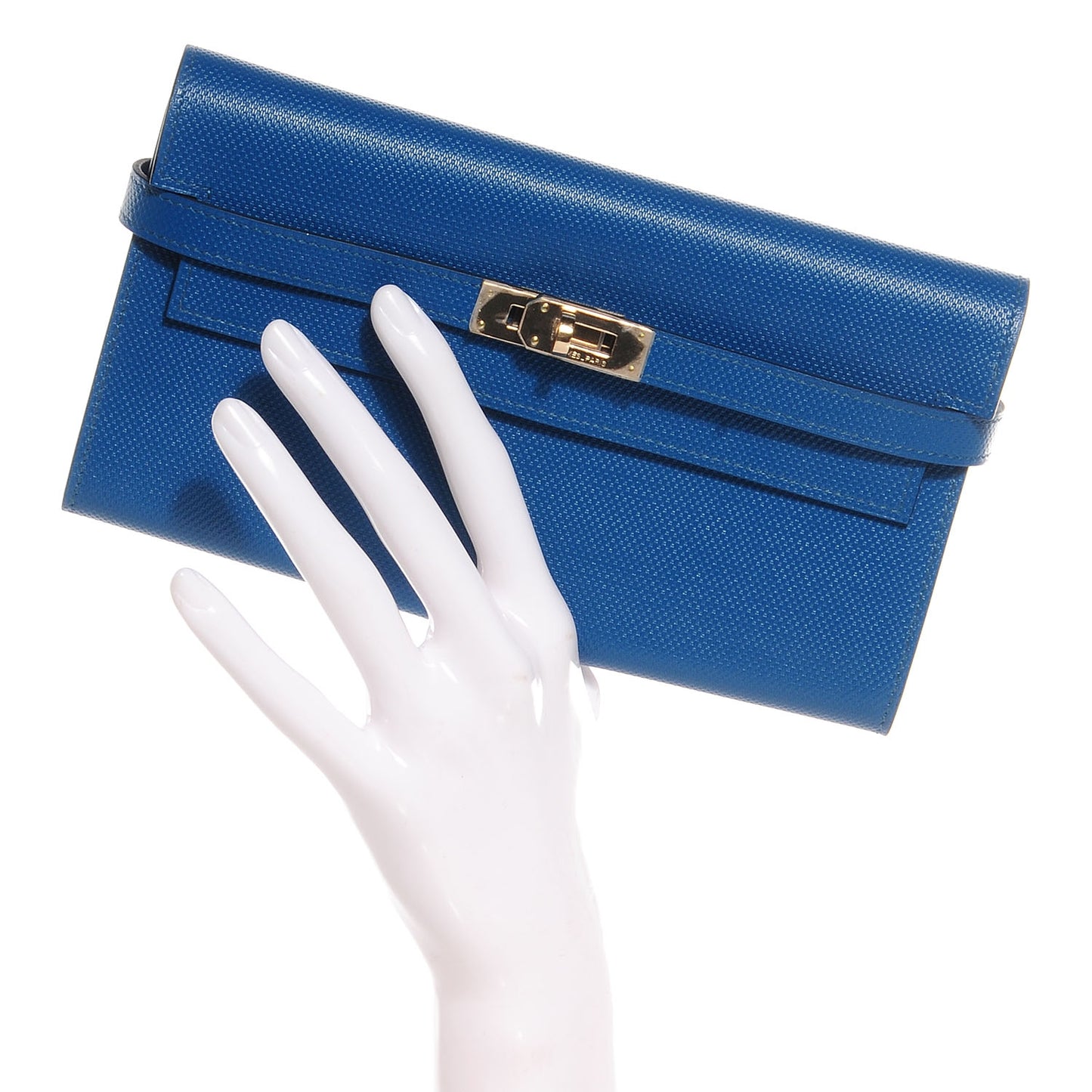 Grain d'H Kelly Longue Wallet Bleu De Galice