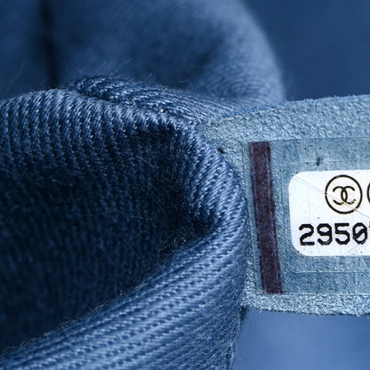 Chanel Frayed Denim Quilted Large Blue Chip Flap Blue 7 of 9