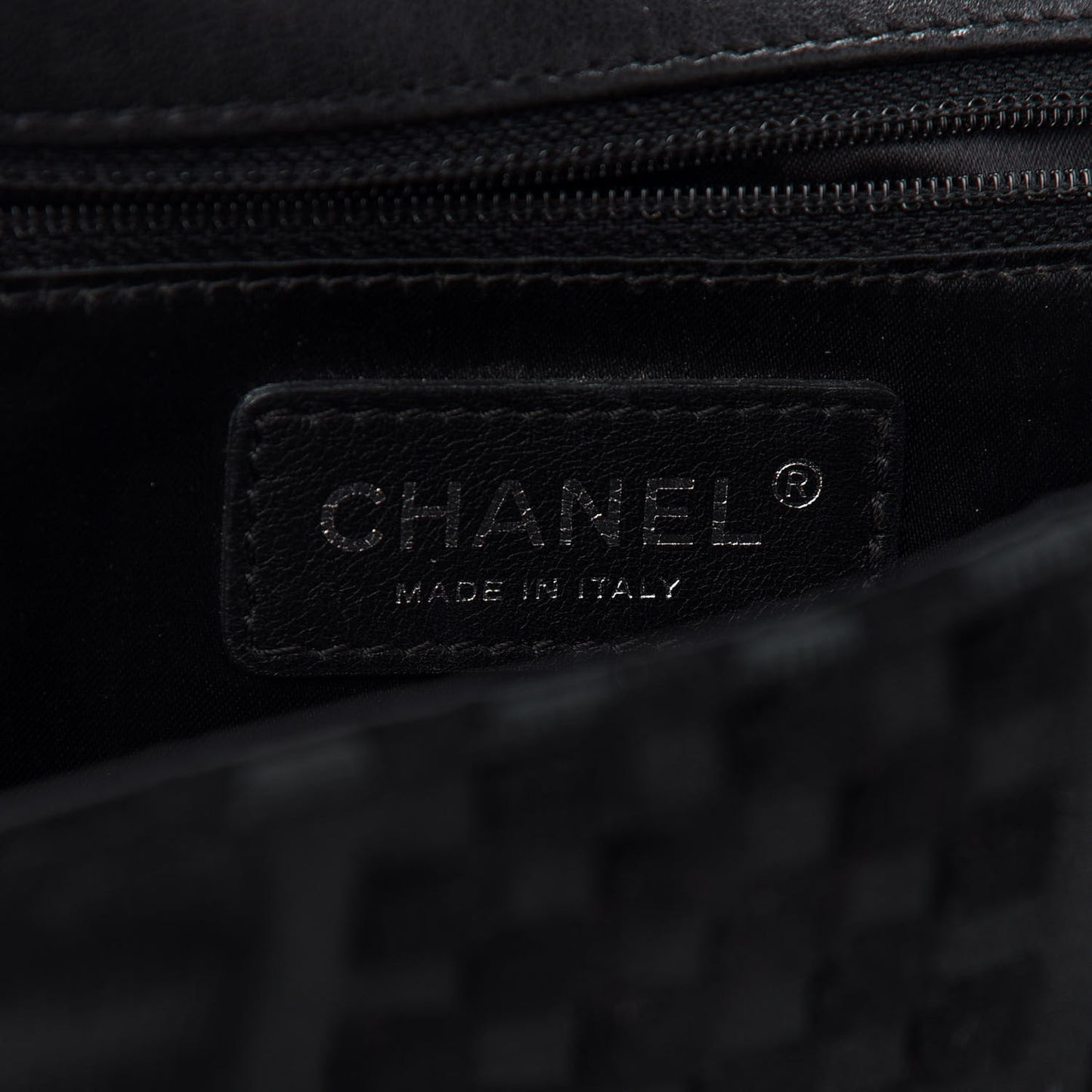 Velvet Checkered Flap Bag Black