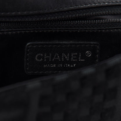 Chanel Velvet Checkered Flap Bag Black 6 of 9