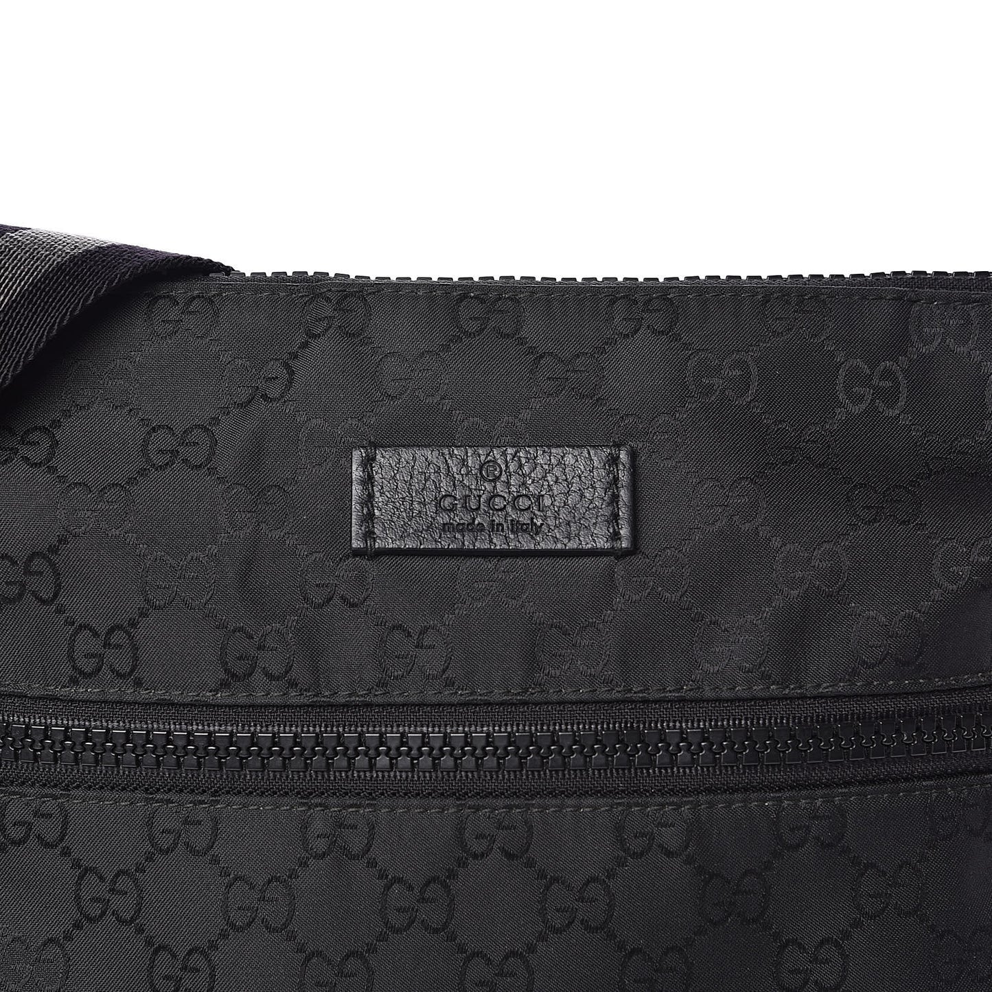 Nylon Monogram Small Flat Messenger Bag Black