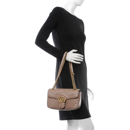 Gucci Calfskin Matelasse Small GG Marmont Shoulder Bag Porcelain Rose 3 of 9