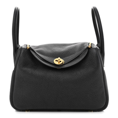 Hermes Taurillon Clemence Lindy 26 Black 1 of 10