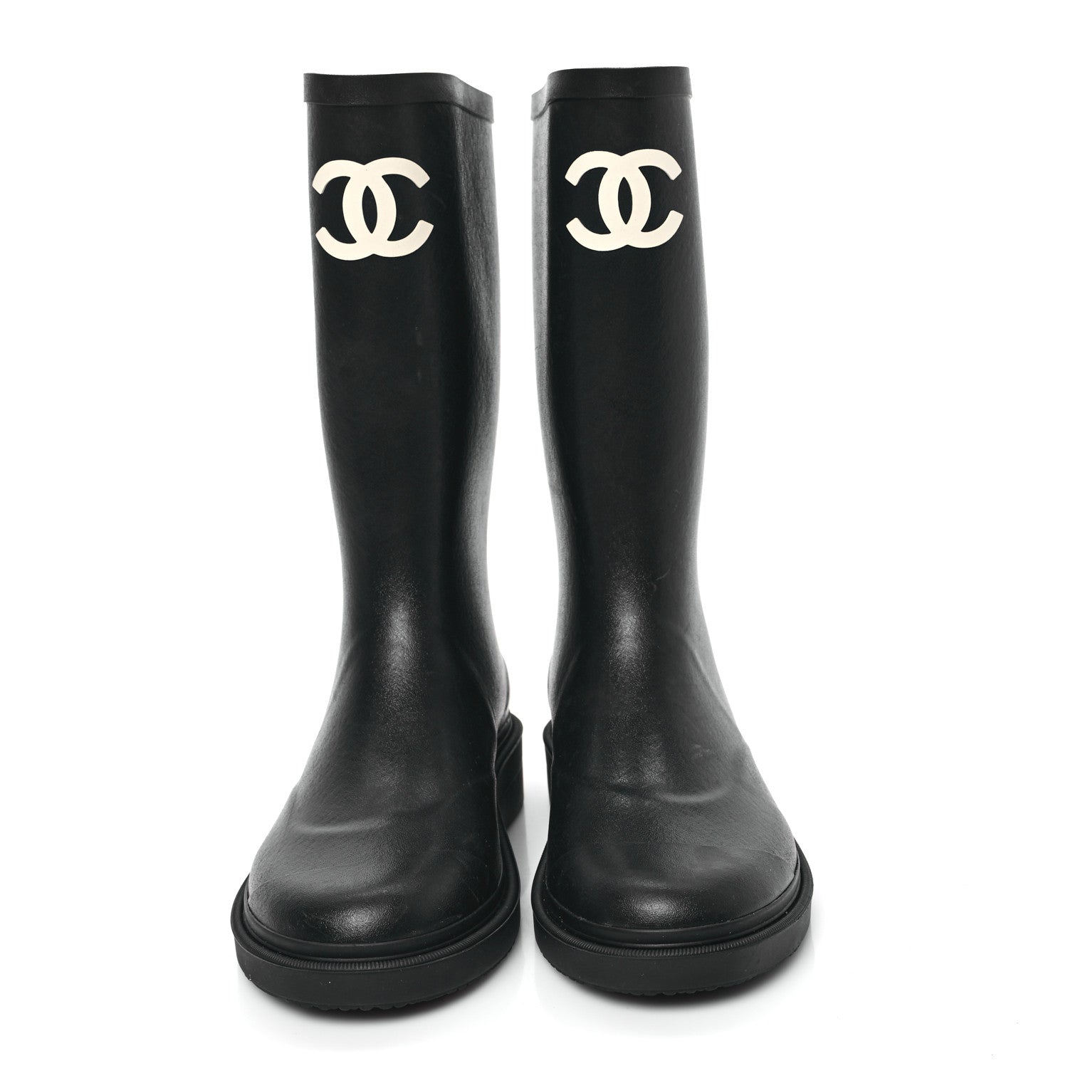 Chanel Caoutchouk CC High Boots 38 Black 2 of 11