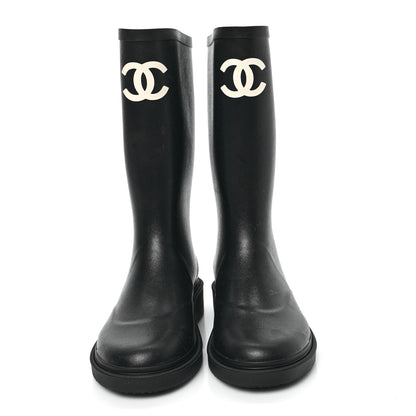 Chanel Caoutchouk CC High Boots 38 Black 2 of 11
