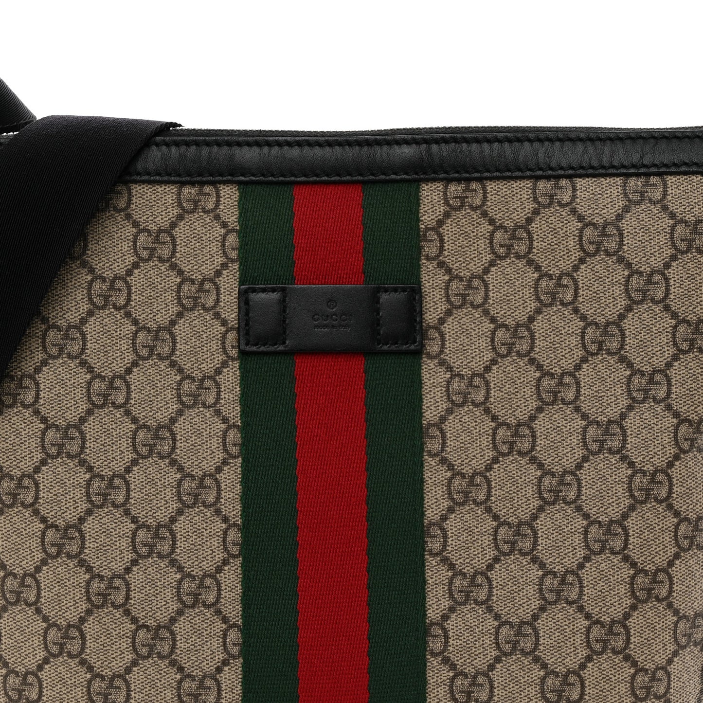 GG Supreme Monogram Web Messenger Bag Black