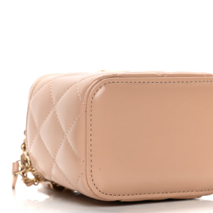 Chanel Calfskin Quilted Mini Perfect Fit Vanity Case With Chain Beige 11 of 15