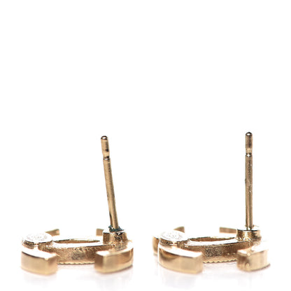 Chanel Crystal CC Earrings Light Gold 4 of 6