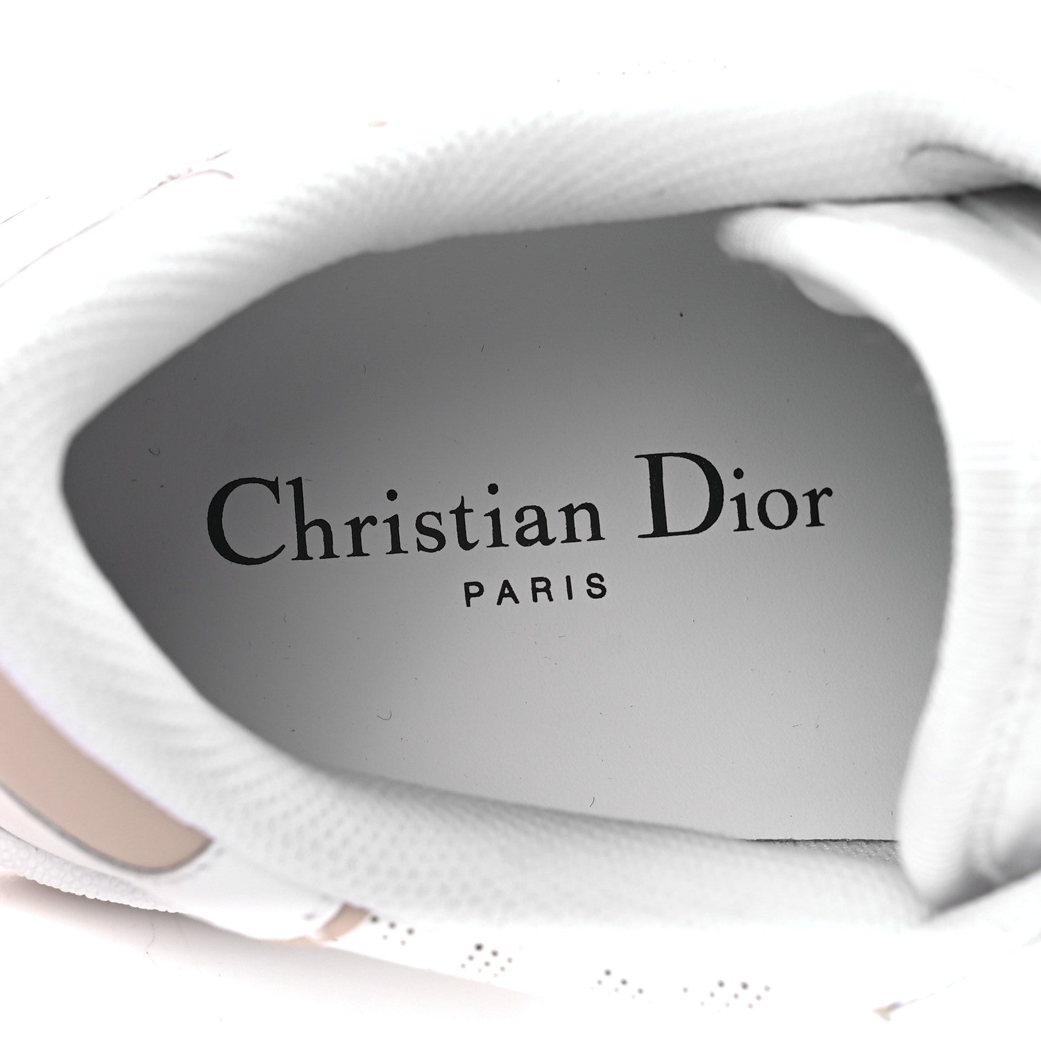 Christian Dior Calfskin Oblique Laser Perforated Dior One Low Sneakers 39.5 Off White Nude 7 of 9