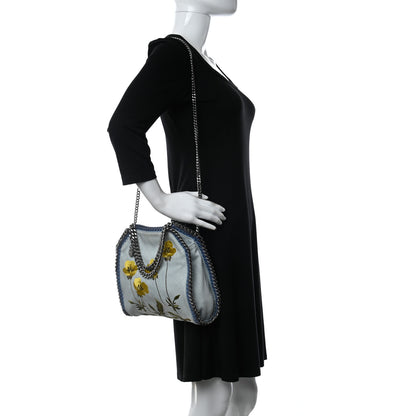 Stella McCartney Denim Flower Mini Falabella Tote Blue 2 of 9