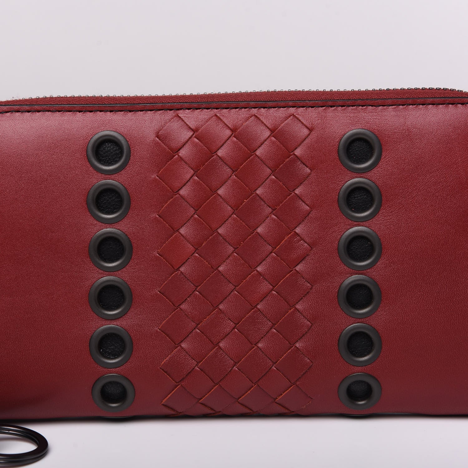Bottega Veneta Nappa Intrecciato Eyelets Zip Around Wallet Baccara Rose 8 of 9