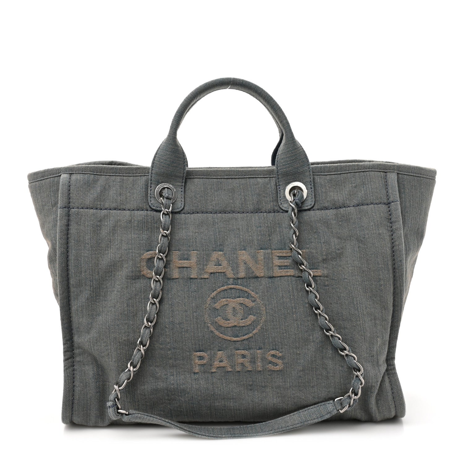 Chanel Denim Medium Deauville Tote Light Blue 1 of 12