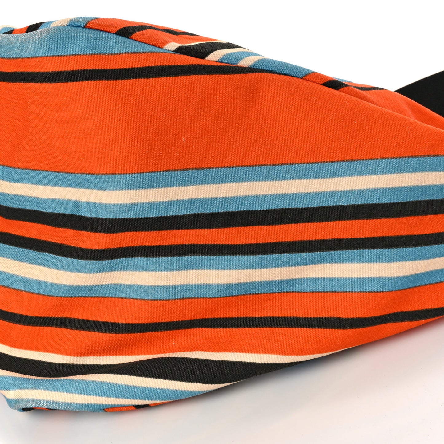 Canvas Logo Embossed Striped Large Triangle Shoulder Bag Arancio