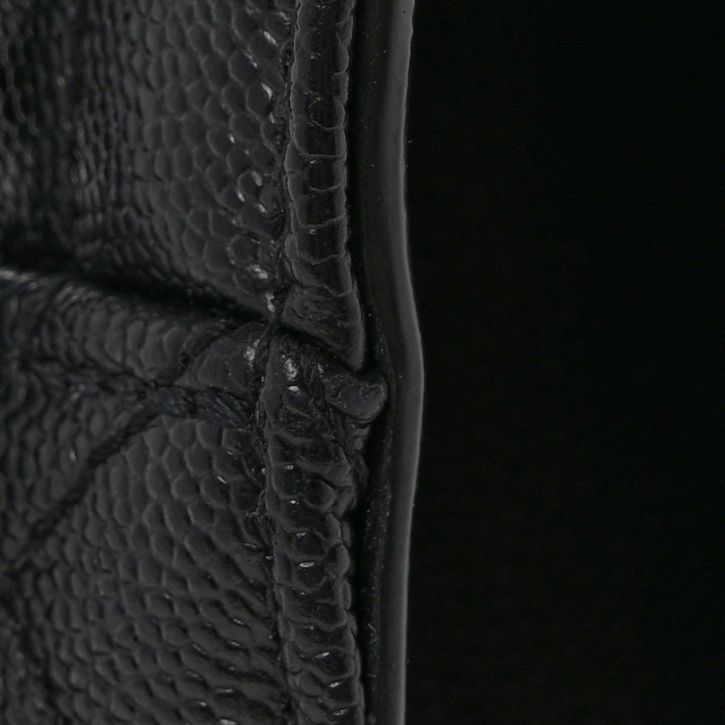 Grain De Poudre Textured Mixed Matelasse Triquilt Medium Monogram Monochrome Satchel Black