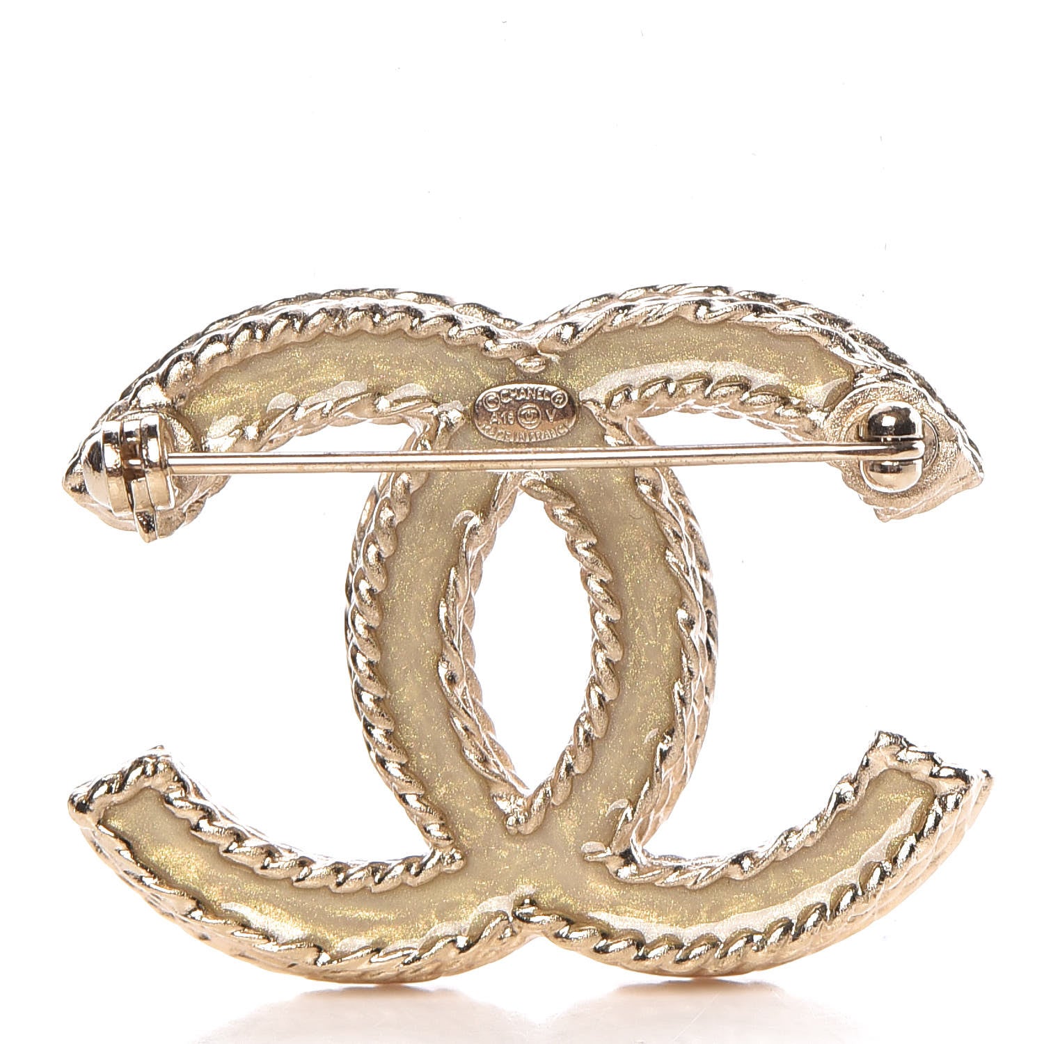 Chanel Crystal CC Brooch Light Gold 3 of 5