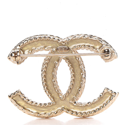 Chanel Crystal CC Brooch Light Gold 3 of 5