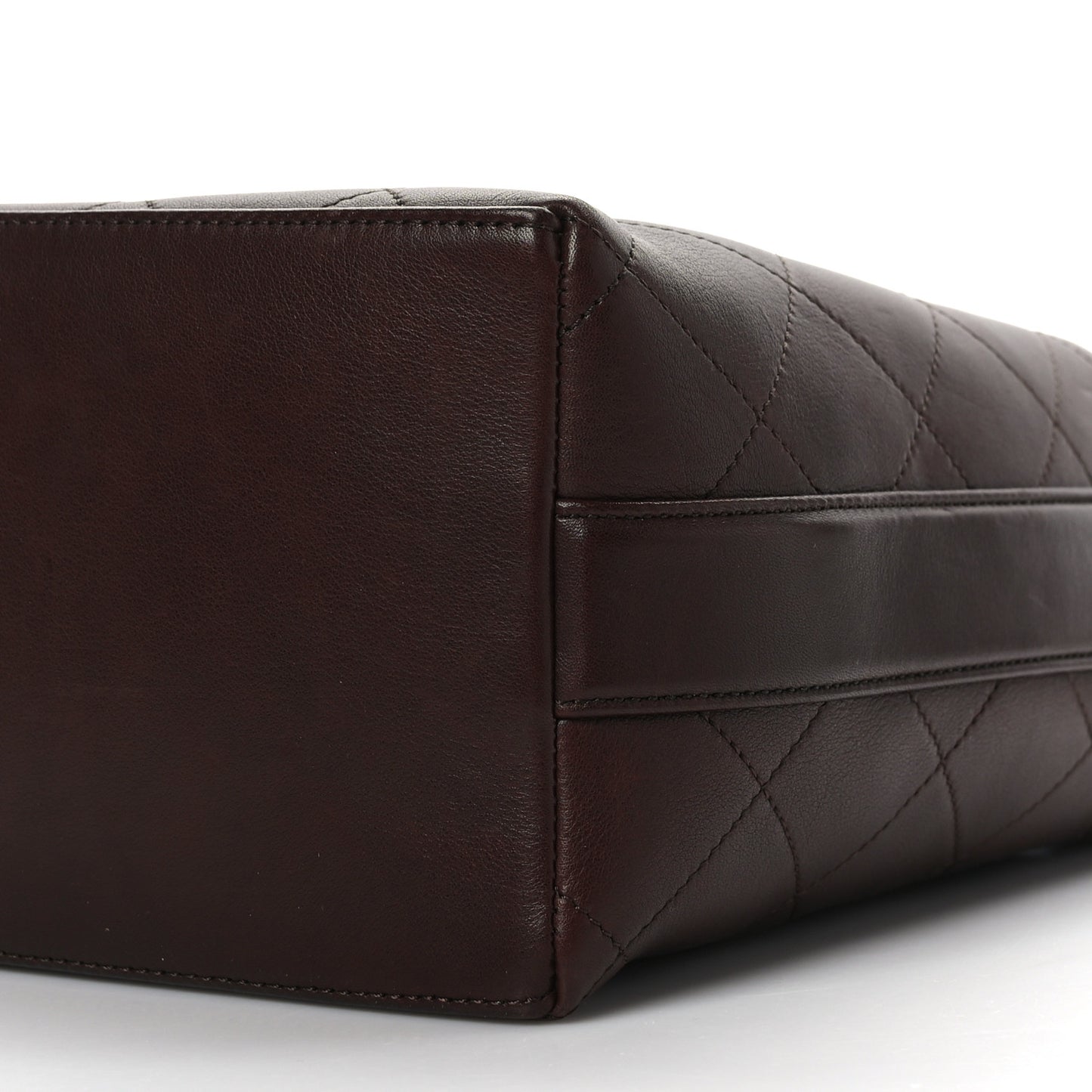 Calfskin Quilted Small On My Shoulder Drawstring Bag Brown