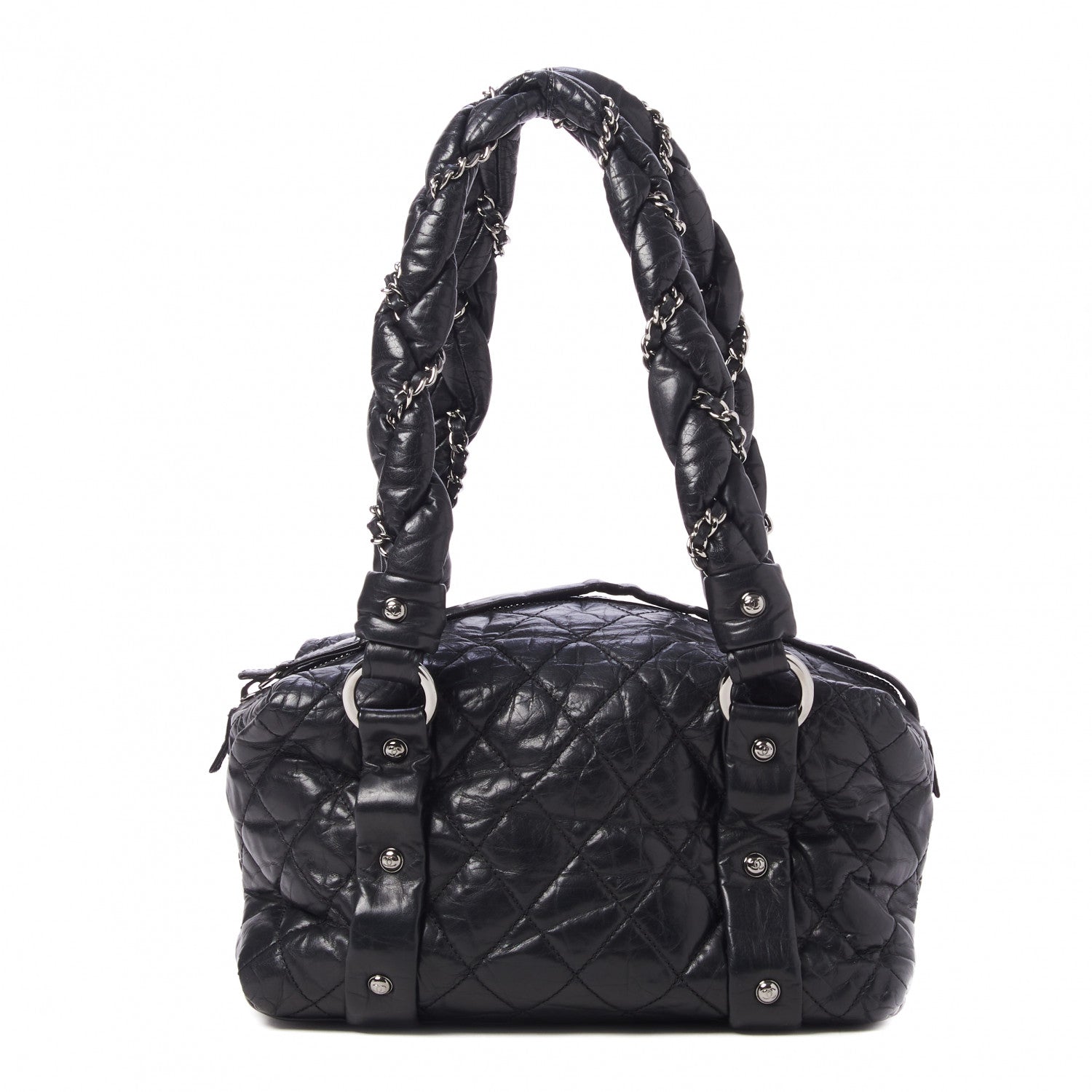 Chanel Distressed Lambskin Small Lady Braid Tote Black 1 of 9
