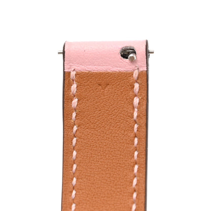 Hermes Swift Heure H Hour Watch PM Double Tour Strap Rose Sakura 5 of 5